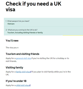 Hướng dẫn khai tờ khai visa Anh