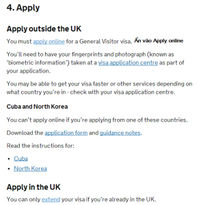 Hướng dẫn khai tờ khai visa Anh