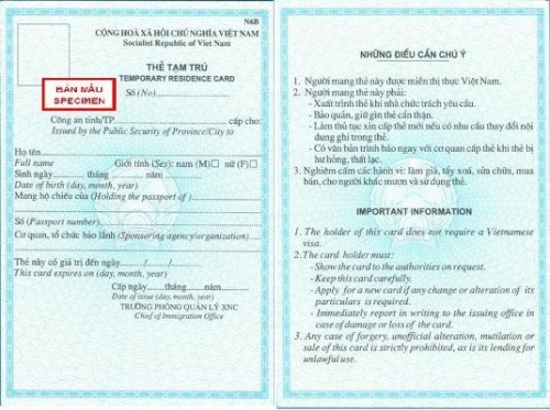 Thẻ tạm trú